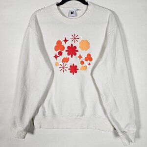 BTS Permission To Dance On Stage Men Large Long Sleeve White Pullover Sweatshirt